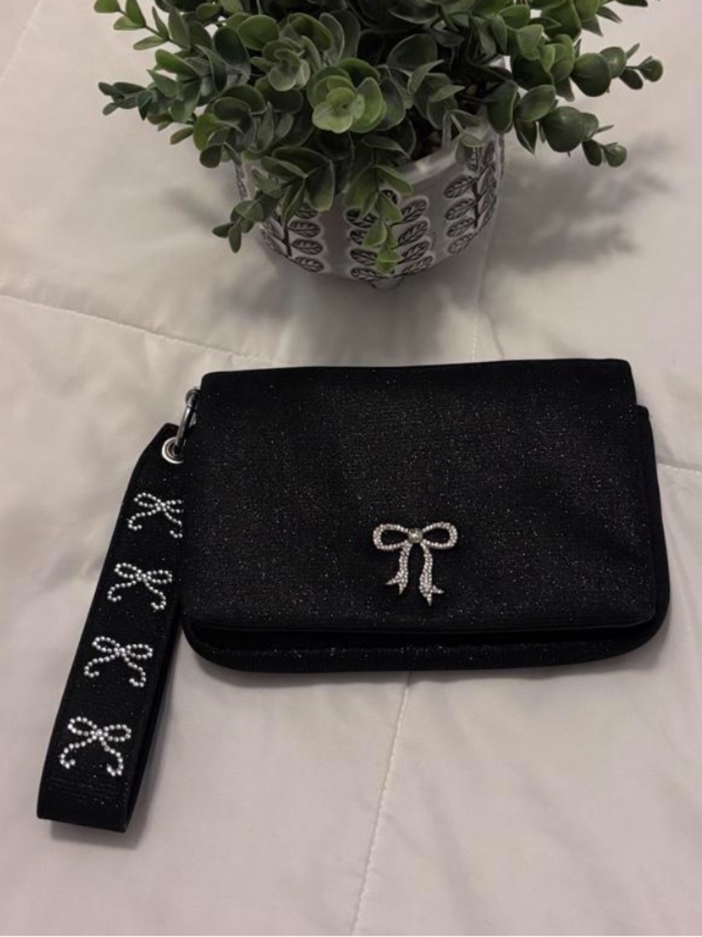 Victoria’s Secret Glitter Wallet & Rhinestone Wristlet Strap Bundle